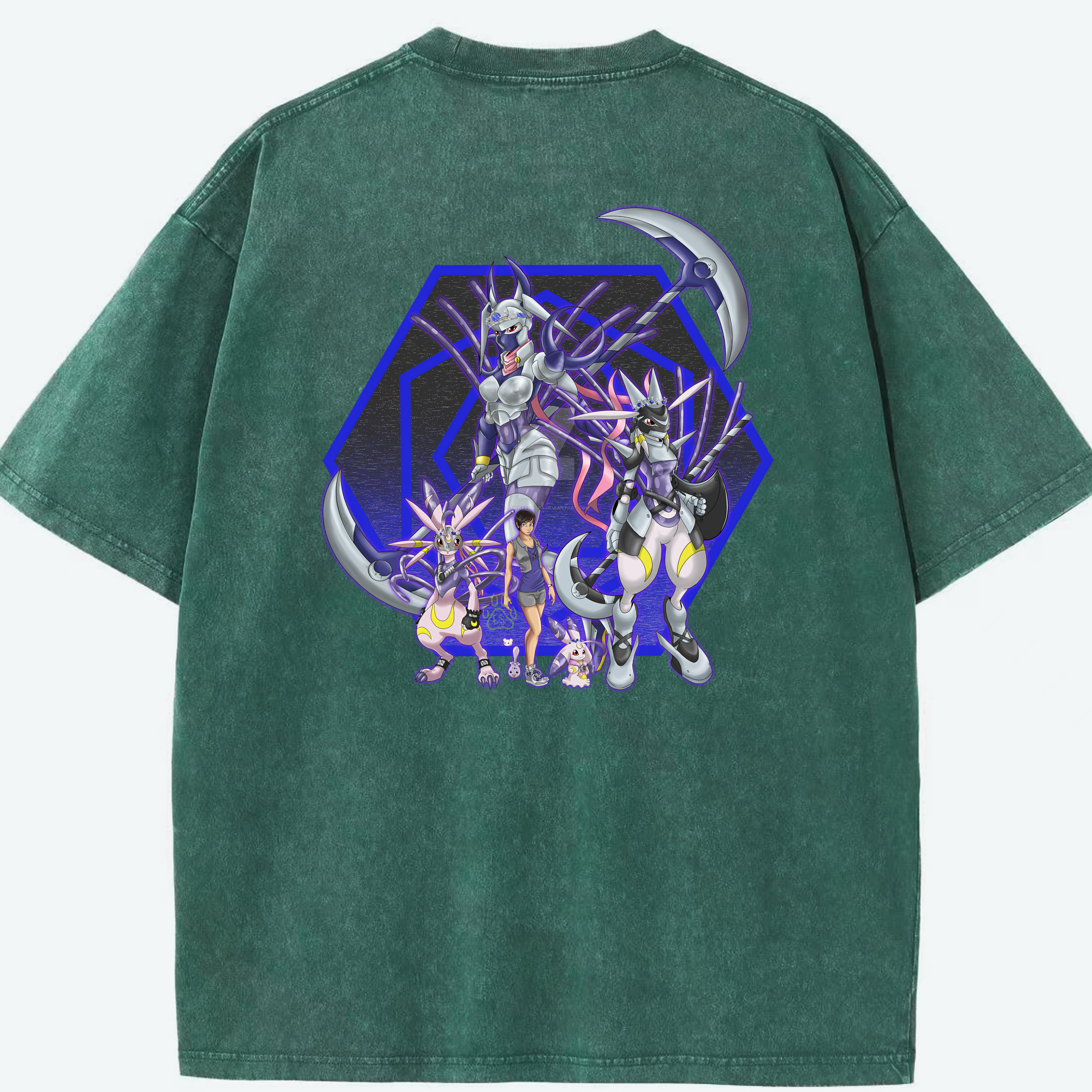 （画像用） Digimon デジタルモンスター/デジモン 綿100% ヴィンテージ風 半袖Tシャツ（背面プリント）